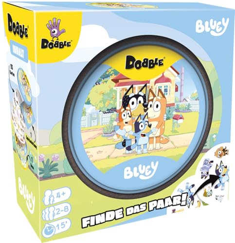 Asmodee Dobble Bluey DE-Version Familienspiel für 2-8 Spieler ab 6 Jahren Schnelles Reaktionsspiel mit 15 Minuten Spielzeit pro Partie