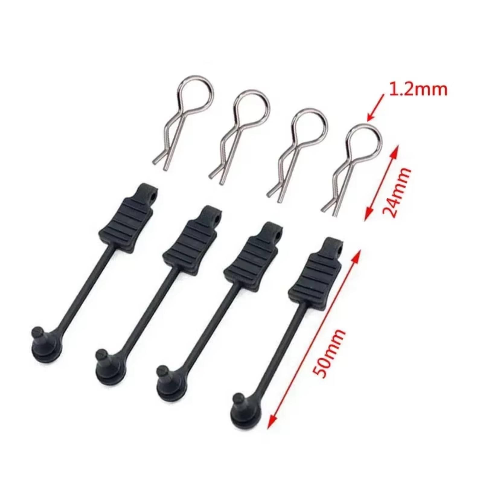 RC Car Accessories for ARRMA for Mojave for Limitless for Typhon for Kraton AR390178 1/7 1/8 4Pcs Rubber Body Clip Retainer Shell Fixed Buckle Lock RC Car