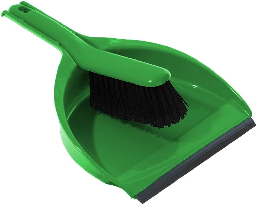 Cleenol 191222/G Dustpan and Stiff Brush - Green