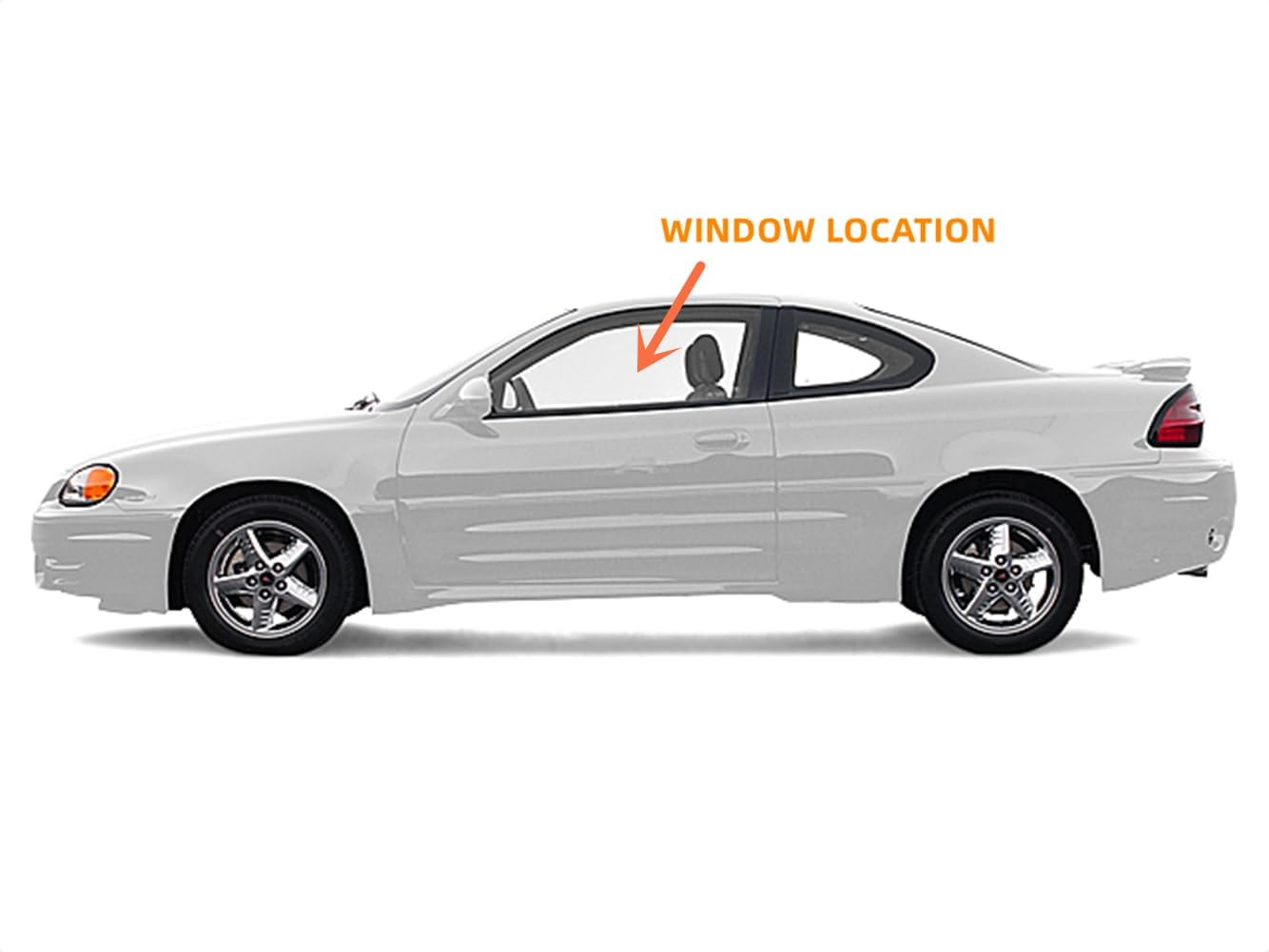 Driver/Left Side Door Window Glass Replacement For Oldsmobile Alero / Pontiac Grand Am 1999-2005 2-Door Coupe