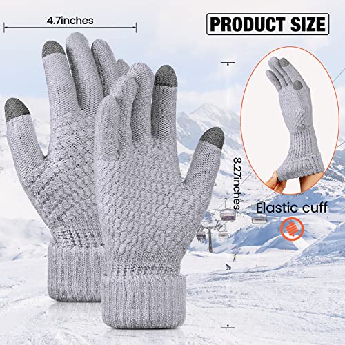 Geyoga 4 Pairs Women'S Winter Touch Screen Gloves Warm Fleece Lined Knit Gloves Elastic Cuff Winter Texting Gloves thumb #1
