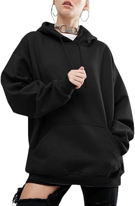 black hoodie oversized