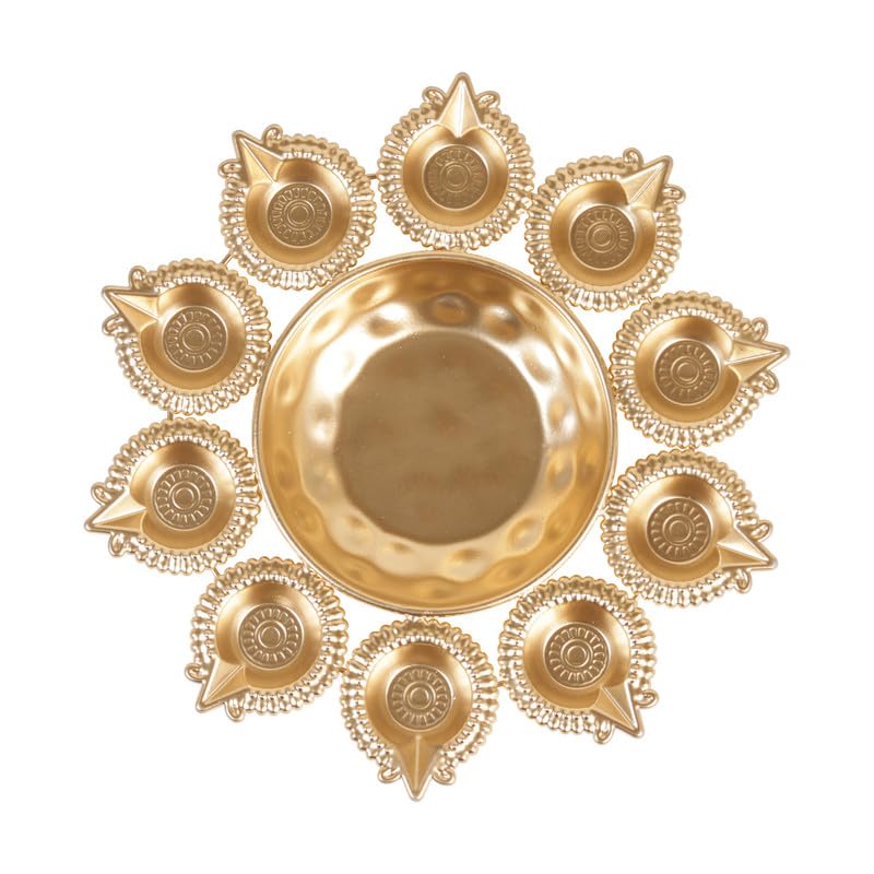 SWAY Handcrafted Designer Traditional Diya Set with Intricate Floral Carving
