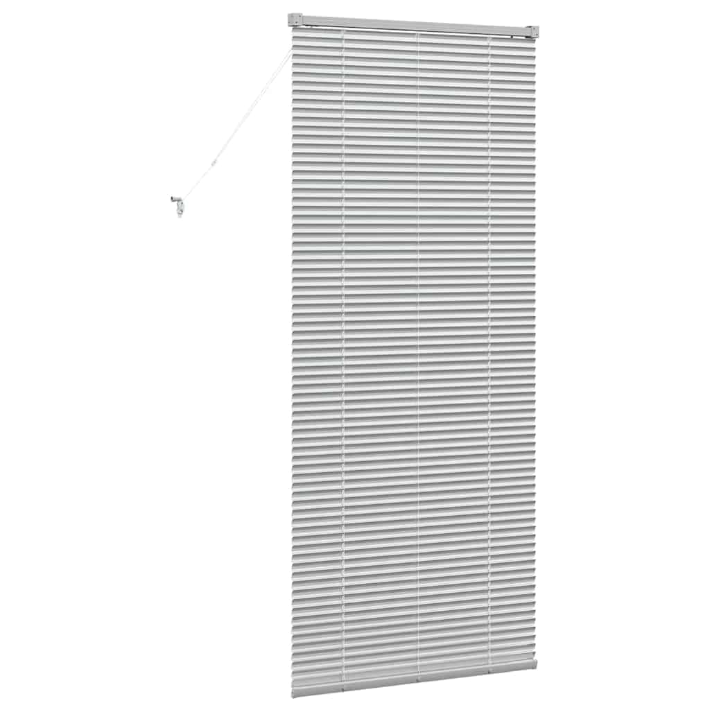 Store Vénitien en Aluminium 175x 80 cm Argenté, Store Intérieur Réglable pour Fenêtre de Cuisine, Salon et Bureau, Persienne Horizontale avec Cordon de Tirage