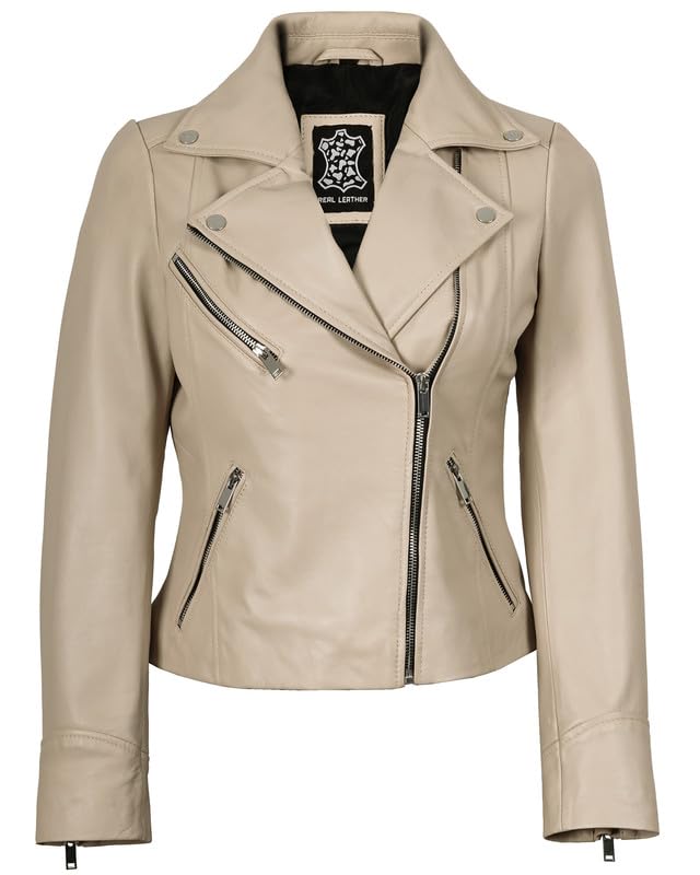 Image of Blingsoul Womens Real Leather Jacket - Asymmetrical Leather Jackets for Women