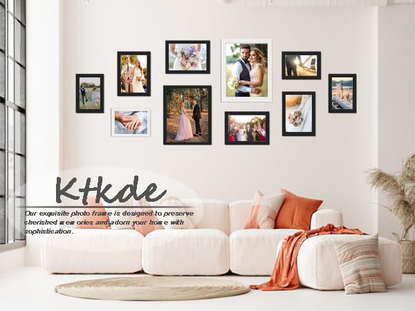 Image of KTKDE A1 Picture Frame,23.4x33 Poster Frame Black Woodgrain, Vertical & Horizontal Wall Hanging Large picture frames for Photos, Posters & Art Prints