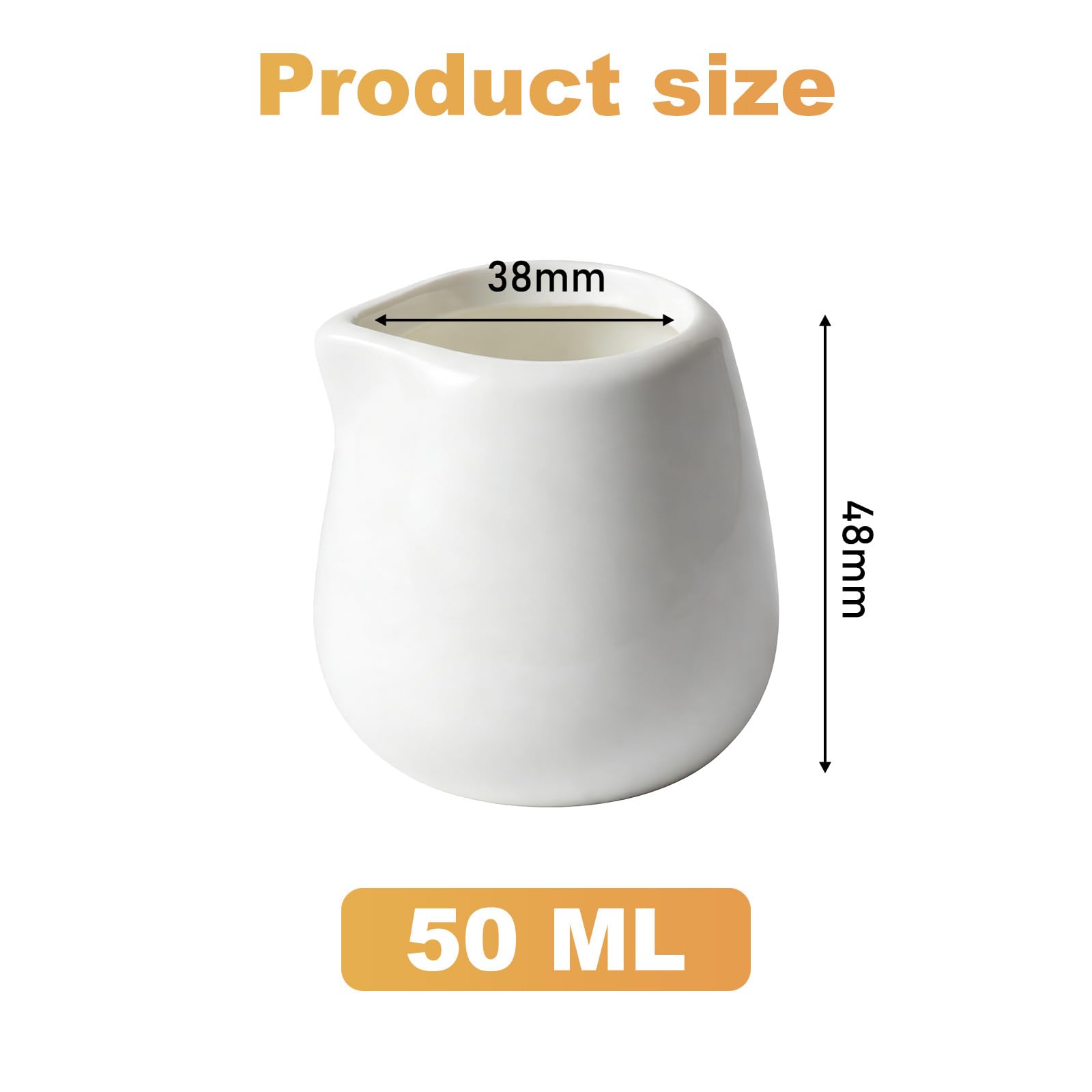 Brocca per latte in porcellana, 12 pezzi, 50 ml, piccola brocca per latte in ceramica, senza manico, per espresso, brocca per schiuma, mini brocca per cappuccino, latte, latte art, salse