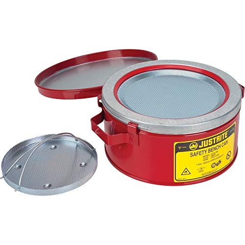 Boîte de sécurité en acier Justrite 10370 rouge de 24 cm avec fermeture automatique