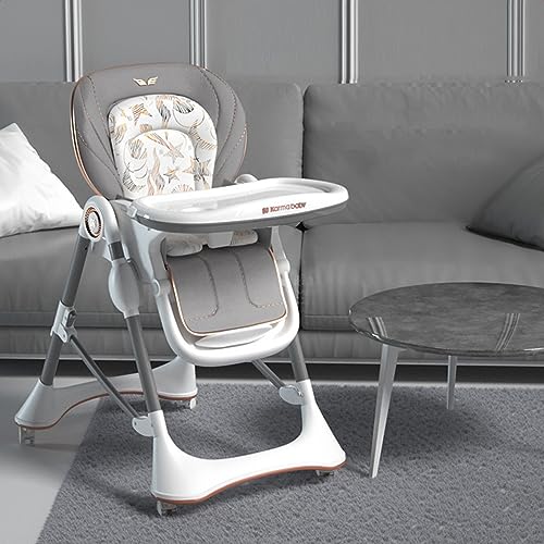 Baby High Chair Portable Folding Baby Stroller Booster Seat with Storage Basket and Dinner Plate Grows with Child for Children Toddlers Dining Infant Kids (Color : G Upgrade Gray, Size : A)