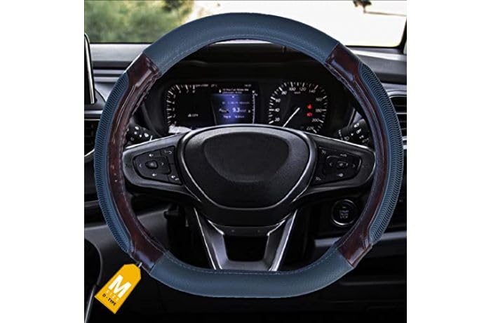 NIKAVI Luxury Steering Wheel Cover - Grey Color | Size - Small | Diameter 36 cm | O-Type | Car Steering Wheel Protector, Anti-Slip, Elegant Leather Finish Grip Cover for Round Steering Wheels-image-33