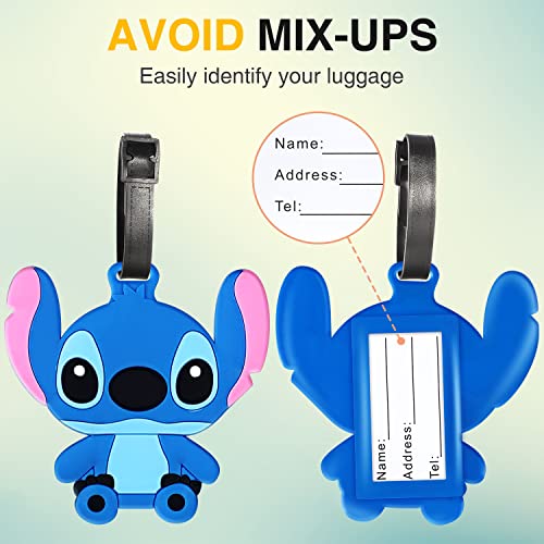 2 Pack Luggage Tag For Suitcases Bag Baggage Travel Tags Identifiers Cute Unique Cartoon Character Funny Fun Colorful Large Silicone Name Luggage Id Tags For Kids Women Girls Men Xlp-0611-1 #TOP1