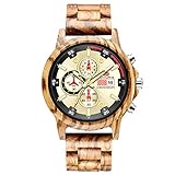 RORIOS木製腕時計 メンズ 木材軽量石英腕時計 夜光機能 アナログ表示 日付 ウッドウォッチクオーツ ファッションウォッチ 木の時計 入学祝 就職祝 watch for men