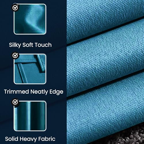 Image of FRESH FROM LOOM Premium 5 ft Window Curtains for Slider Track | Non-Ring Curtains | S-Wave Pleat | Parda | Parda | Light Block Blackout Parde | Breathable Fabric (Sky Blue |5 Feet Long, Set of 2)