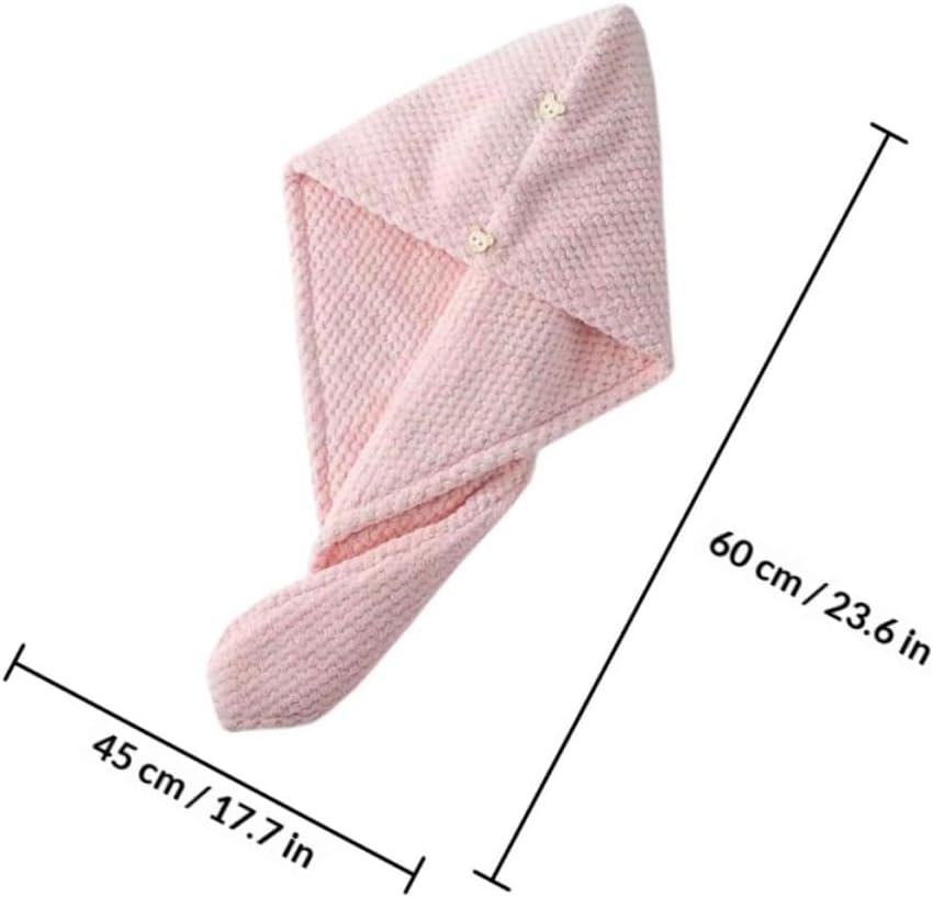 MAGICLULU 3pcs Absorbent Hair Drying Towels Set Waffle Coral Fleece Dry Hair Wraps Thick Soft Shower Caps and Bath Use