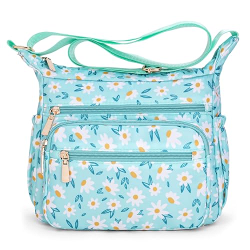 RNIEGA Nylon Crossbody Bags for Women Multi Pocket Cross Body Purse