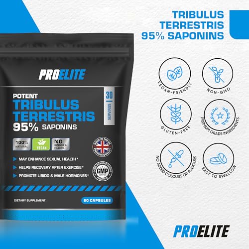 Tribulus Terrestris Extract 8500mg ? 180 Capsules - 95% Saponins - Test Booster Pills Increase Testosterone for Muscle Growth, Strength Tribulus Terrestris Tablets Powder Alternative by PROELITE - Image 3
