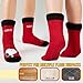 Get Trend Peanuts Snoopy Slipper Socks with Grips for Women, Teens, Size 4–9, Fuzzy, Non Slip, Warm, Cozy, Fluffy Socks, Loungewear, Gifts for Women (4/9 US, Red/Black Peanuts)