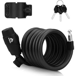 Candado Bicicleta Yale Candado de Bicicleta 180cm/12mm Bloqueo de la Bicicleta con 3 Piezas de Llave Candado Cable Acero Candado Bici Combinacion Alta Seguridad para Bicicleta/Bicicleta de Montaña