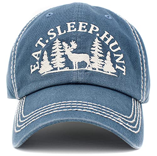 Image of KBETHOS Outdoor Hunting Fishing Lake Life Tactical Distressed Baseball Cap Dad Hats Adjustable Unisex