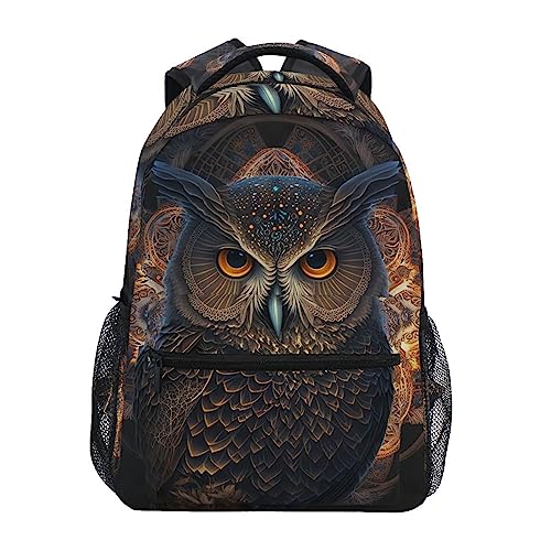 Owl Ethnic Pattern Kids Backpack Large Capacity Lightweight School Backpack for Middle School Colleague