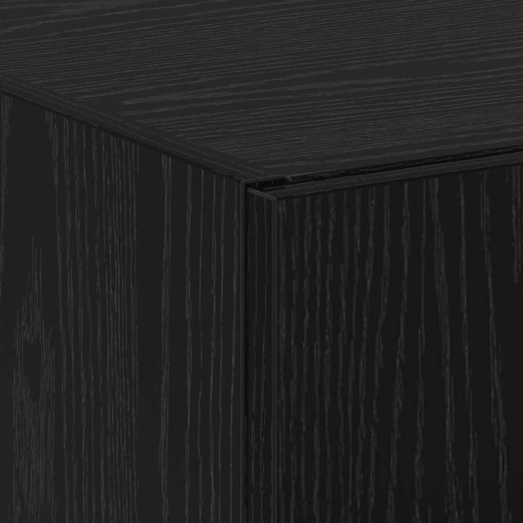 IKAYAA Armadietto in Holz Armadio Porte Battenti Aktenschrank Armadietto per Garage Armadio Ufficio Mobili Ufficio-Rovere nero-60 x 32 x 153 cm