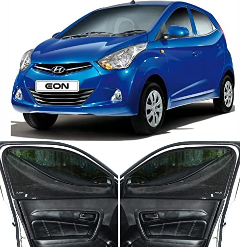 Image of Able Dotnet Car Magnetic Sun Shade Curtains with Zipper for Hyundai EON Set of 4
