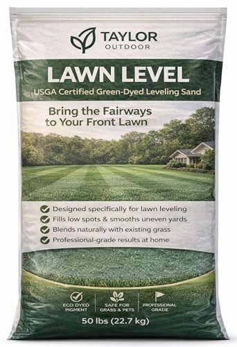 LawnLevel Premium Lawn Leveling Sand, 40 lb Green-Dyed Topdressing Mix for Grass, Fills Low Spots,...