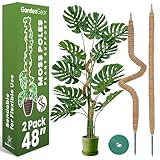 2 Pack 48 Inch Bendable Moss Pole Monstera Plant Support Stakes for Indoor Plants - Tall Moss Stick Trellis for Potted Climbers - Stem Support Accessories for Climbing Houseplants