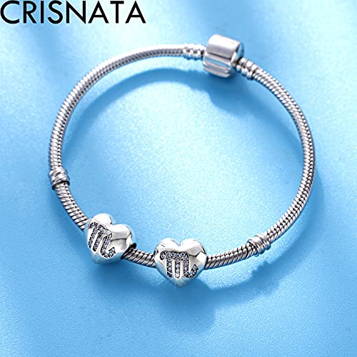 Plata de ley 925 horóscopo beads con corazón de constelación para pulseras 3