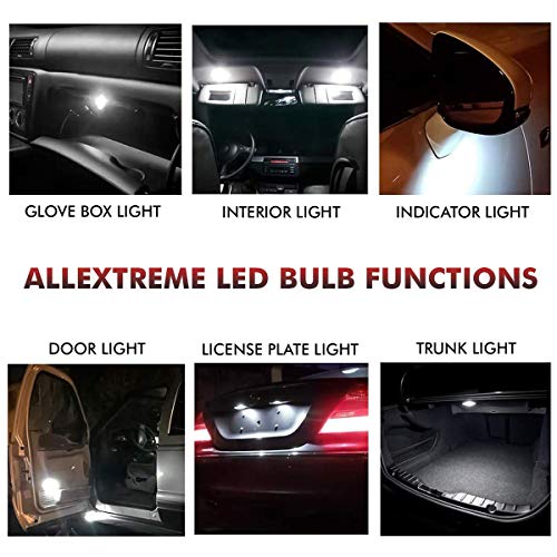 Image of AllExtreme EXDL12G 12 LED Universal Car Interior Super Bright Roof Light Reading Dome Bulb Lamp with Festoon Holder (2 Pcs)