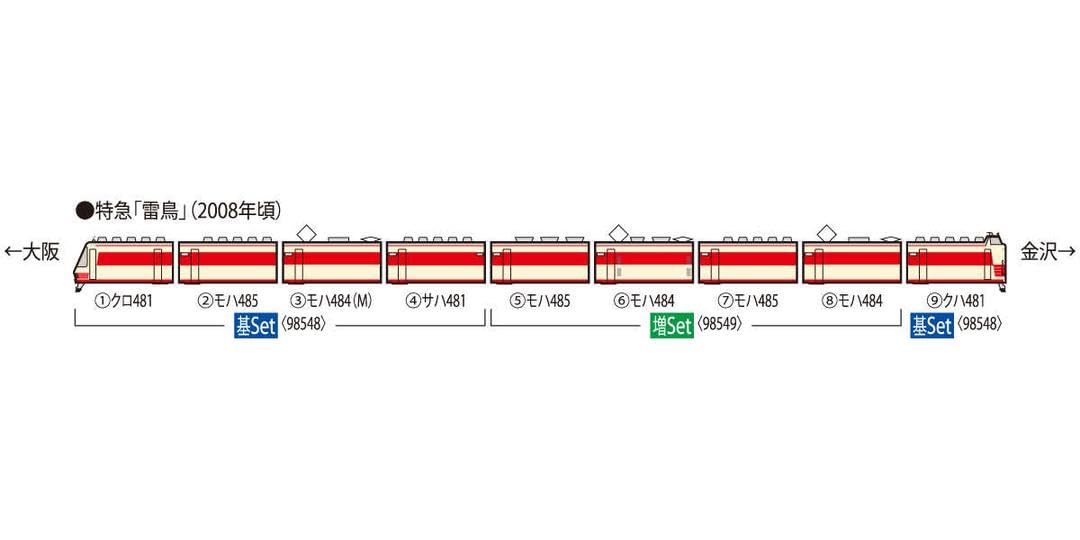 Amazon | TOMIX 98549 JR 485系特急電車(京都総合運転所・雷鳥