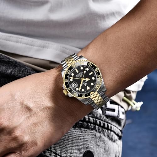 Image of CADISEN Pagani Design 1662 GMT Men's Automatic Mechanical Watch, Top Brand Stainless Steel Sapphire Glass, Diver's Watch Sports, Gift， Reloj Hombre.