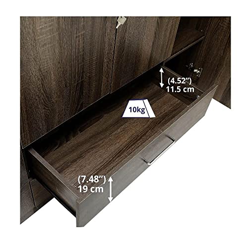 Image of Wakefit Wardrobe | 1 Year Warranty | Engineered Wood Almirah, Cupboard for Clothes Storage | 4 Door, 1 Drawer, 1 Hanging Space | Organza Plus - Napa Oak