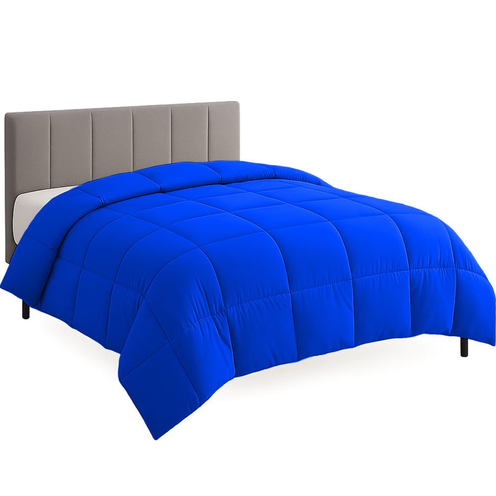 Oversized King Plus Size Comforter Set - All Season Down Alternative Bedding Comforter Set - Quilted Duvet Insert with Corner Tabs - Box Stitched Blanket - Breathable, Soft - Royal Blue