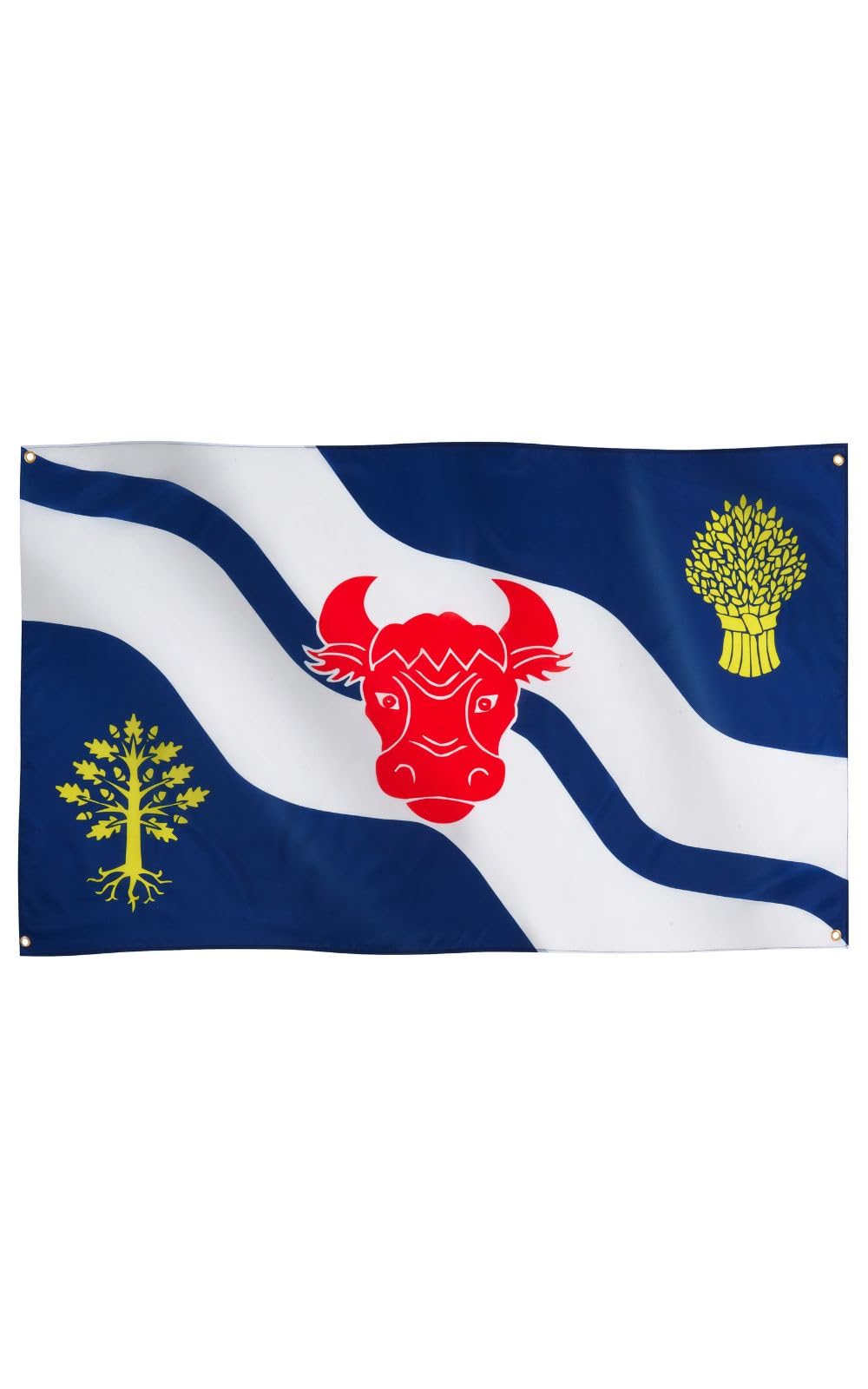 Runesol Oxfordshire Flag, 91x152cm, 3ft x 5ft, 4 Grommets, Eyelet In Every Corner, Oxfordshire Day, Oxford