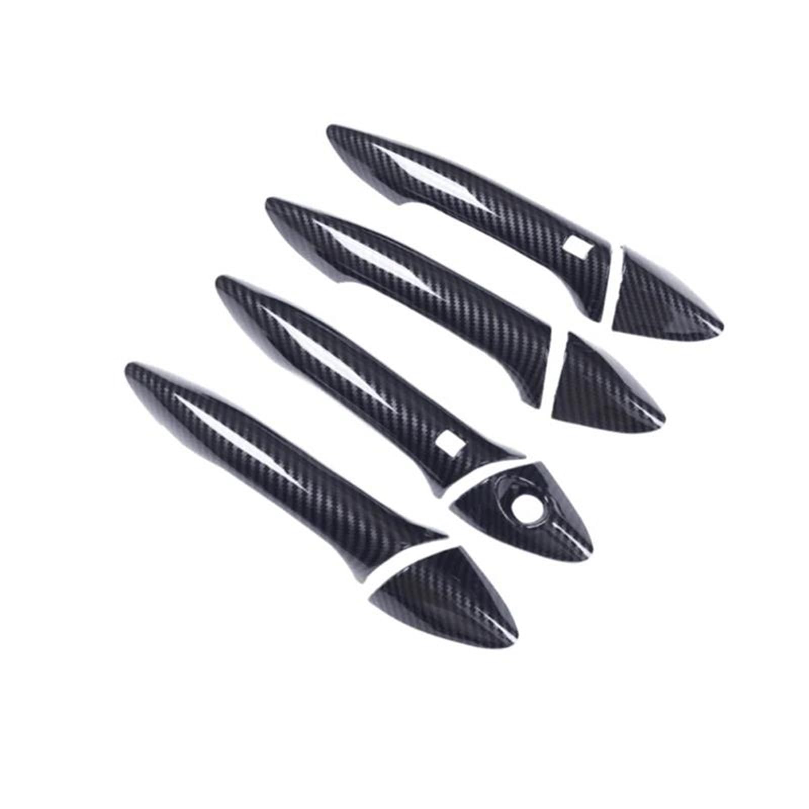 Jtwmty Style 2 For Hyundai I35 I40 2012 2013-2016 Abs Chrome Carbon Black Door Handle Cover Sticker Car Styling Accessories(Style 2)