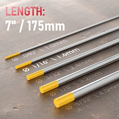 Image of YESWELDER TIG Welding Tungsten Electrode 1.5% Lanthanated | 10-pk 1 /16 inchx7 inch Gold WL15 /EWLa-1.5
