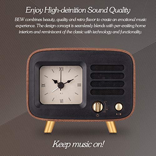 Bew Retro Wooden Bluetooth Alarm Clock - Vintage Speaker With Silent Function - Ideal For Bedroom, Nightstand, And Office Table - Compact Design - Compatible With Smartphones Idea #TOP3