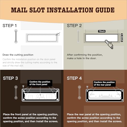 image for YORNIALA Mail Slot Plate for Front Door, 13 x 3.6 Inch Door Letter Slo