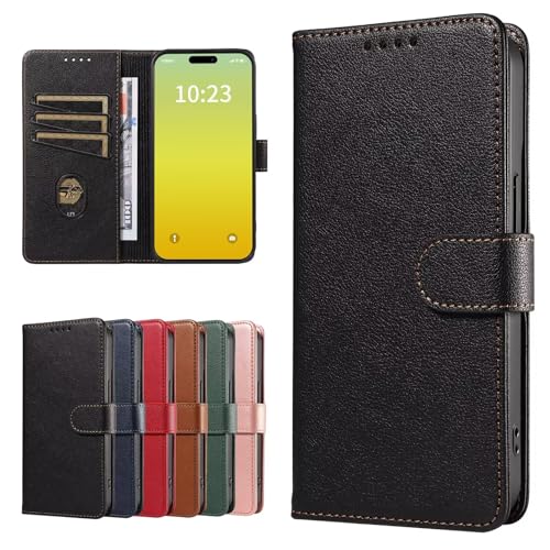 GoodcAcy Handyhülle für Sony Xperia 5 III Hülle + 2 Stück Panzer Schutz Glas, Schutzhülle aus Leder, [RFID Anti-Diebstahl Schutz], Magnetisches Flip Hülle - Schwarz