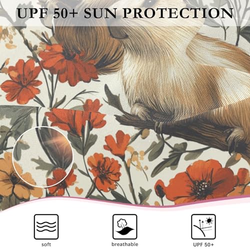 Girls Swimsuit Capybaras Flowers Long Sleeve One Piece Bathing Suit for Kids UPF 50+ Rash Guard Swimwear 3-124