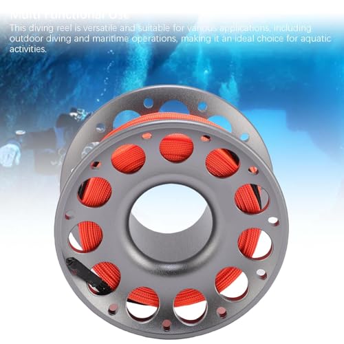 Carrete de buceo de dedo de aluminio de 30 M con ganchos de doble extremo para exploración marina 2