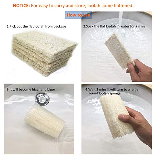 Maymii·home 100% Nature 6 Pack Of (Approx 4-5" Length) Organic Loofahs Loofah Spa Exfoliating Scrubber Natural Luffa Body Wash Sponge Remove Dead Skin Made Soap #TOP1