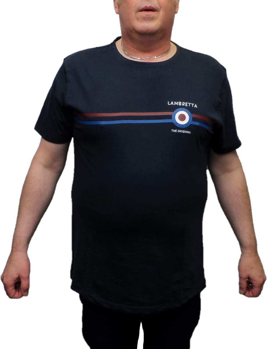 Lambretta Mens Classic Stripe T Shirt (XXX Large, Navy)