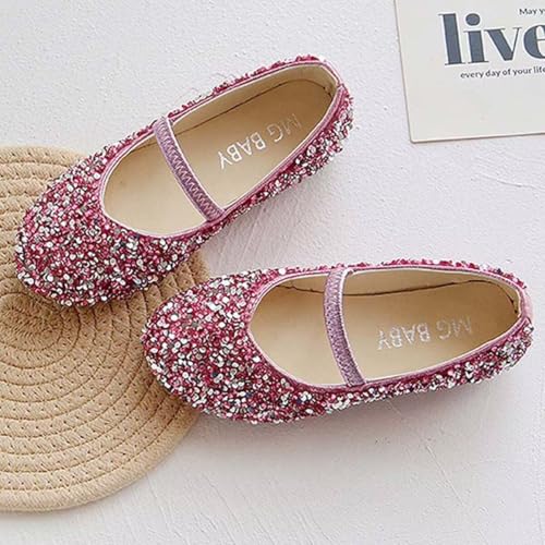 Girls Classic Slip on Mary Jane Ballet Flats Glitter Wedding Party Bridesmaids Flower Girl Princess Dress Shoes for Kid Toddler4