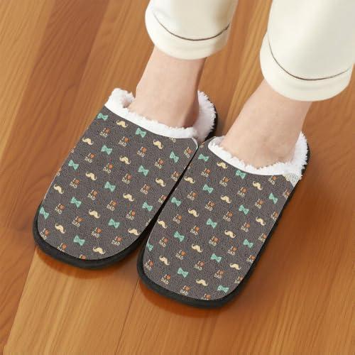 Fuzzy Slippers for Women Men Indoor and Outdoor Father's Day I Love Dad Washable Bedroom Travel Fluffy Slipper Fleece-Lined Fall Winter Warm Cozy Soft Plush Comfy House Shoes Memory Foam2