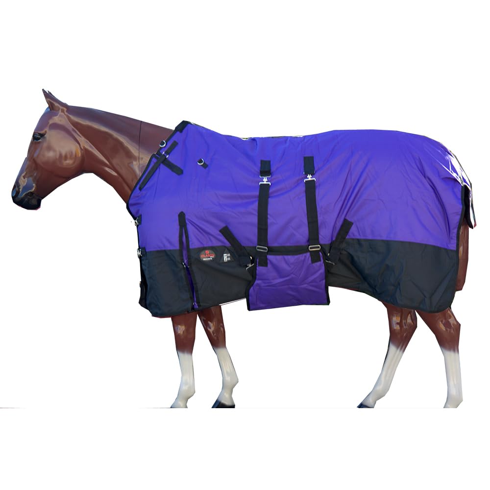 HILASON 1200D Winter Waterproof Poly Horse Turnout Blanket Belly Wrap Purple