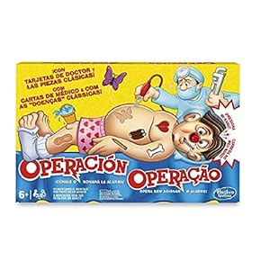 Hasbro Gaming Operación Juego de Mesa electrónico con Cartas de Médico y Enfermedades, Actividades Divertidas para niños pequeños, Juguete a Partir de 6 años para 1 o más Jugadores