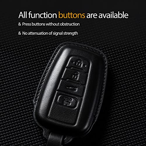 Image of Compatible with Toyota Key fob Cover Leather Toyota Keychain Holder case Protector Avalon Camry TRD Corolla Highlander Prius Prime RAV4 Prime CHR Accessories