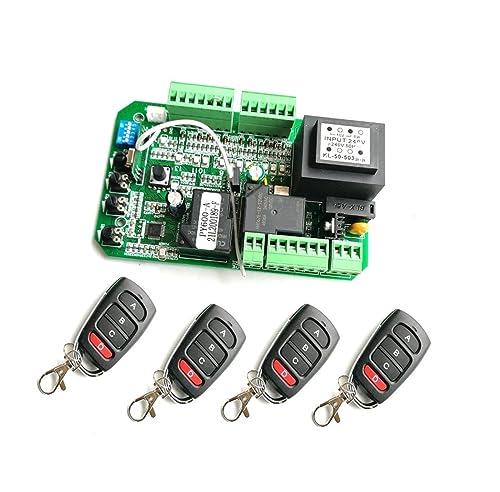 Motor Puerta Corredera, Placa de tarjeta electrónica de placa de circuito de controlador PCB de unidad de Control de Motor de abridor de puerta corrediza de uso amplio(4 remote control kit)